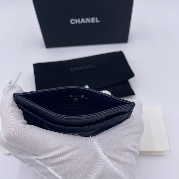 Chanel Classic Card Holder Navy y Rose Gold - Picture 5 of 5